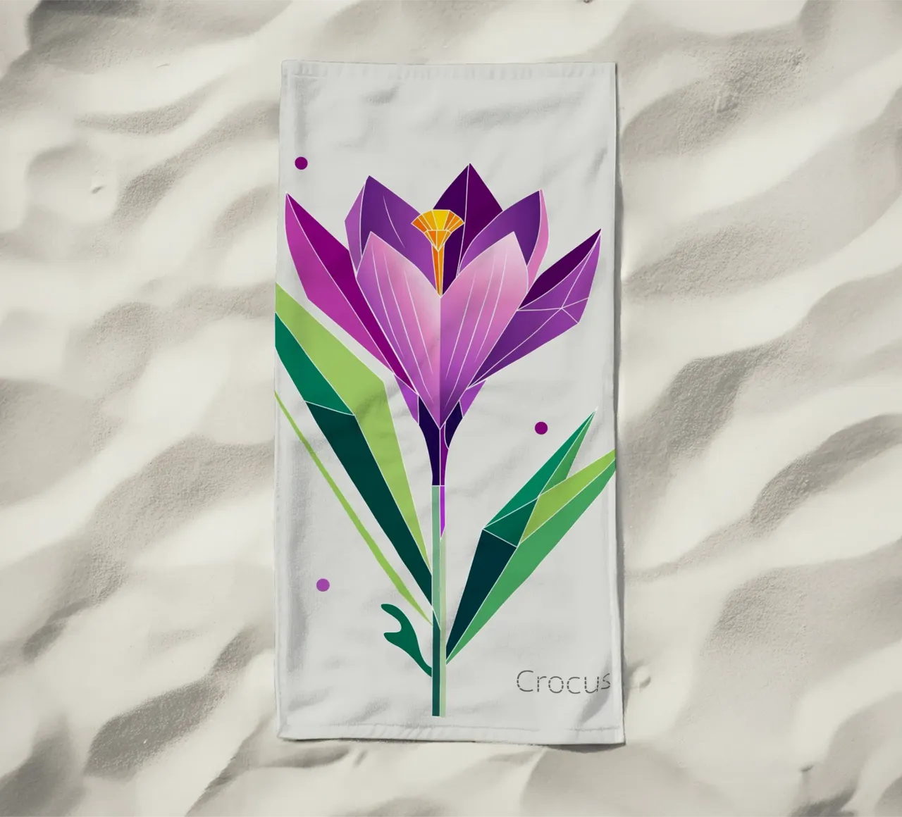 Geometric crocus - Spring in polygons beach towel by namosh