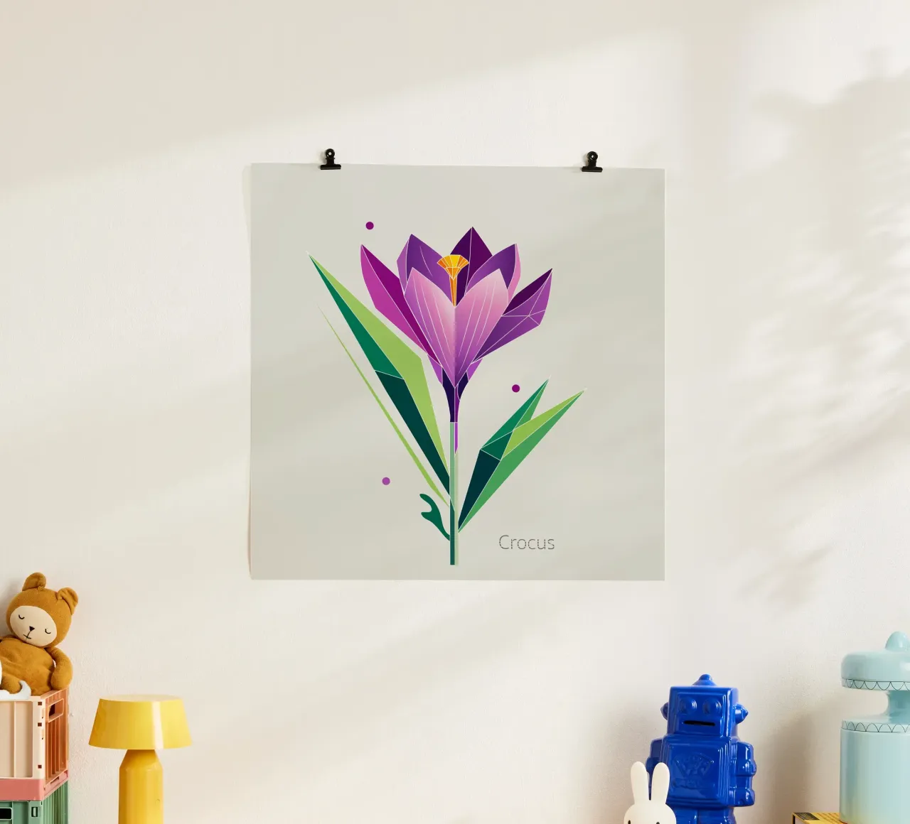 Geometric crocus - Spring in polygons hahnemühle by namosh