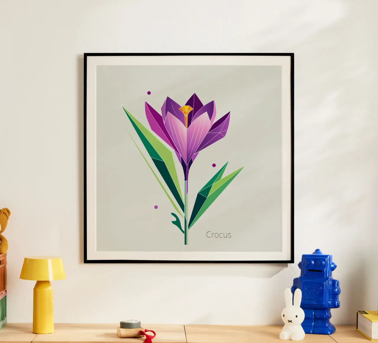 Geometric crocus - Spring in polygons hahnemühle by namosh