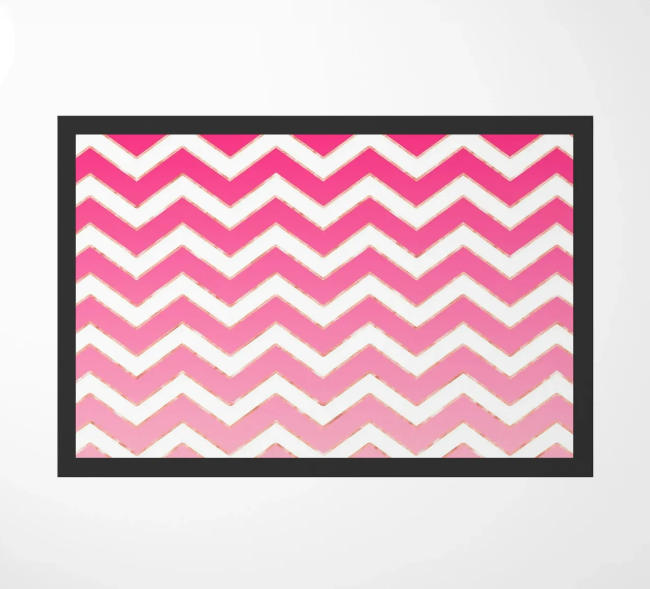 Motivo a zig zag in rosa e bianco con accenti in oro rosa zerbino da CalliLetters