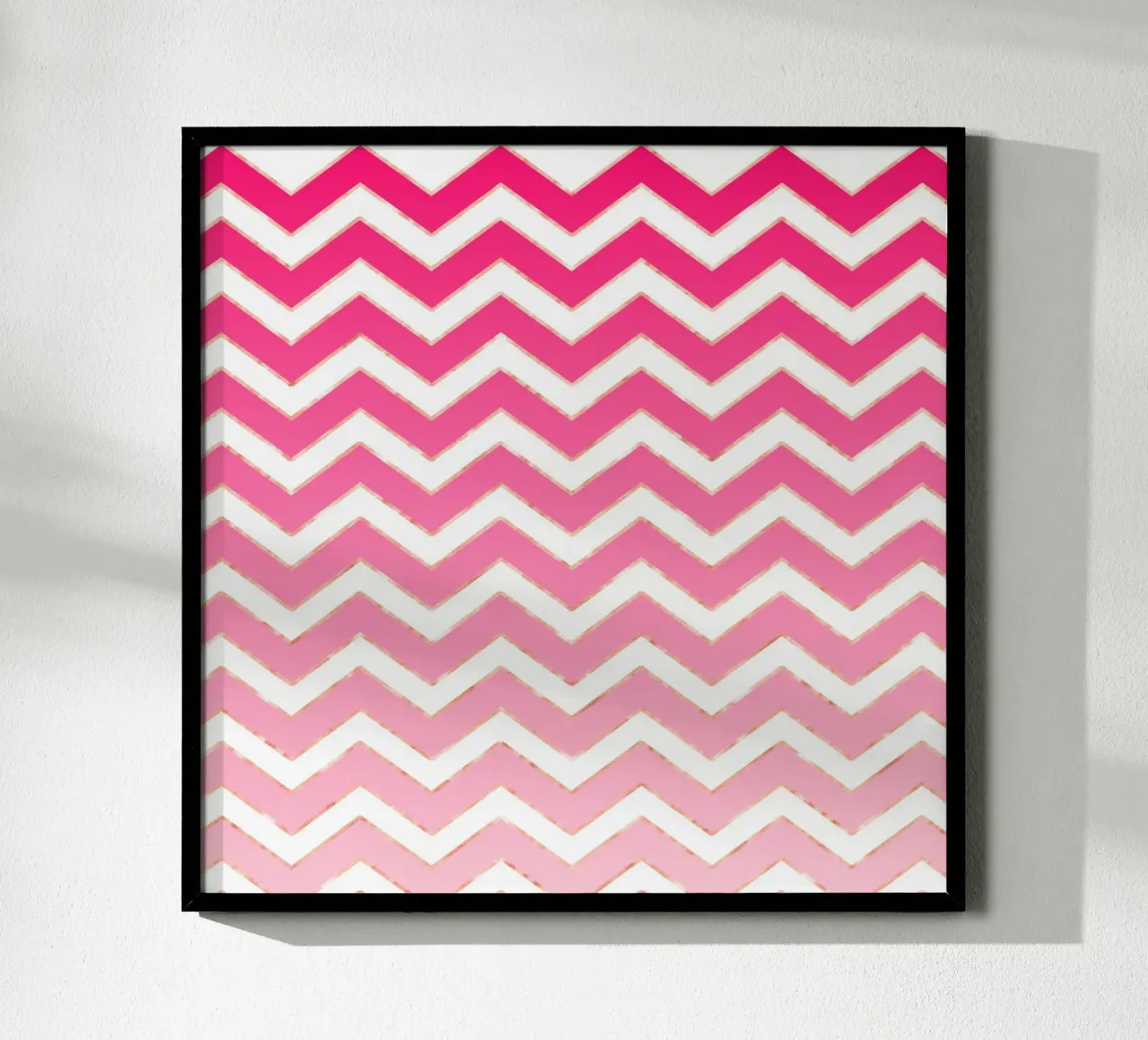 Motivo a zig zag in rosa e bianco con accenti in oro rosa carta hahnemühle da CalliLetters