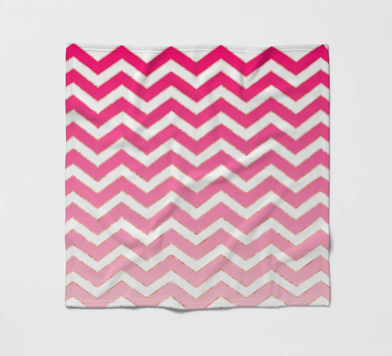 Motivo a zig zag in rosa e bianco con accenti in oro rosa coperta in pile da CalliLetters