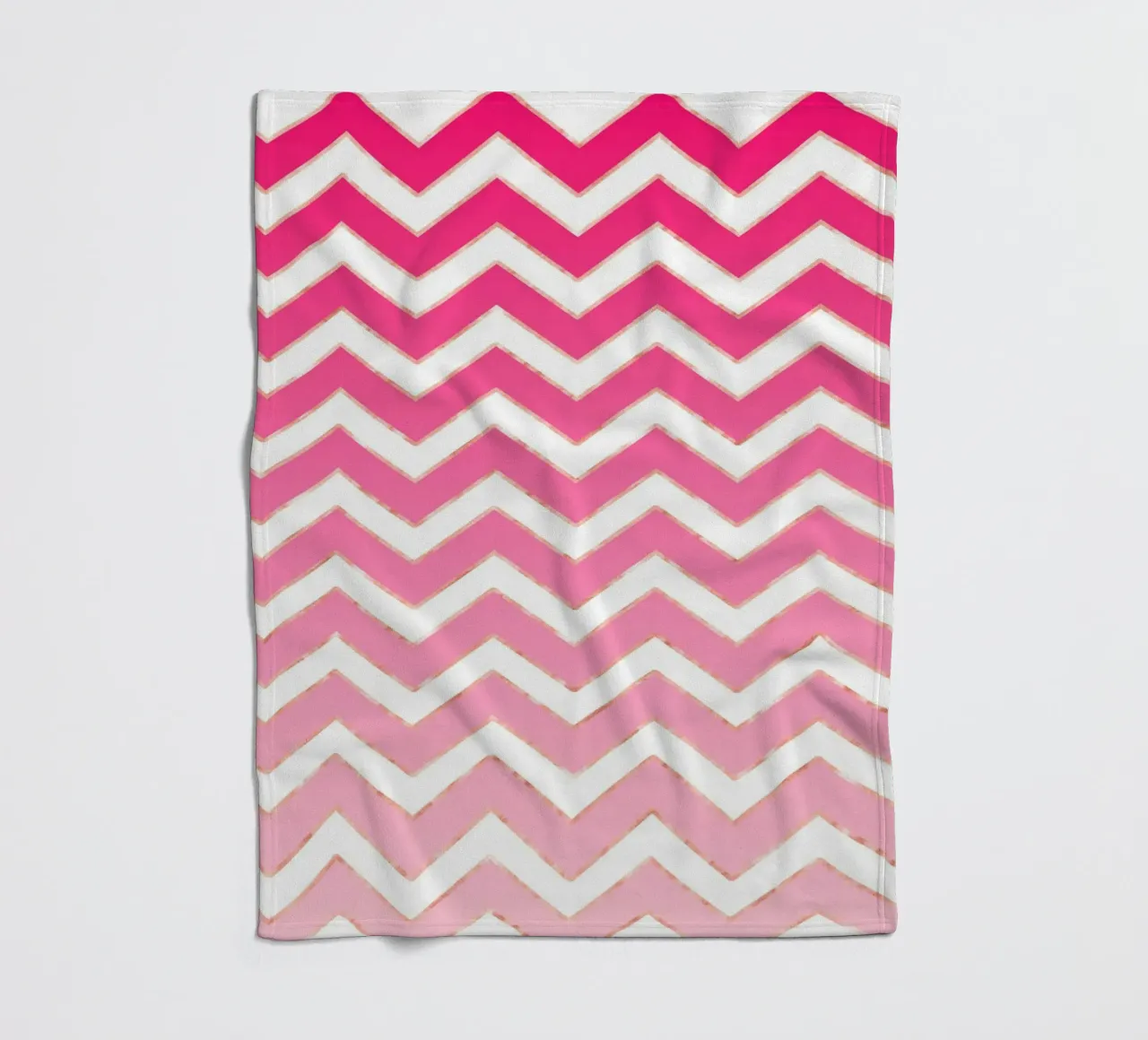 Motivo a zig zag in rosa e bianco con accenti in oro rosa coperta in pile da CalliLetters