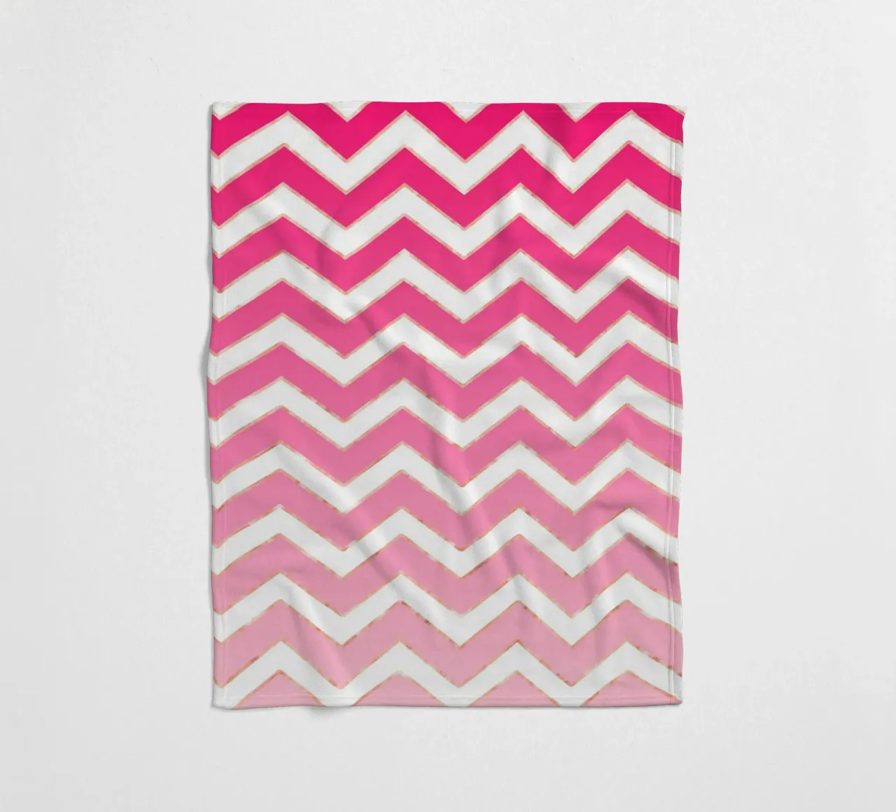 Motivo a zig zag in rosa e bianco con accenti in oro rosa coperta in pile da CalliLetters