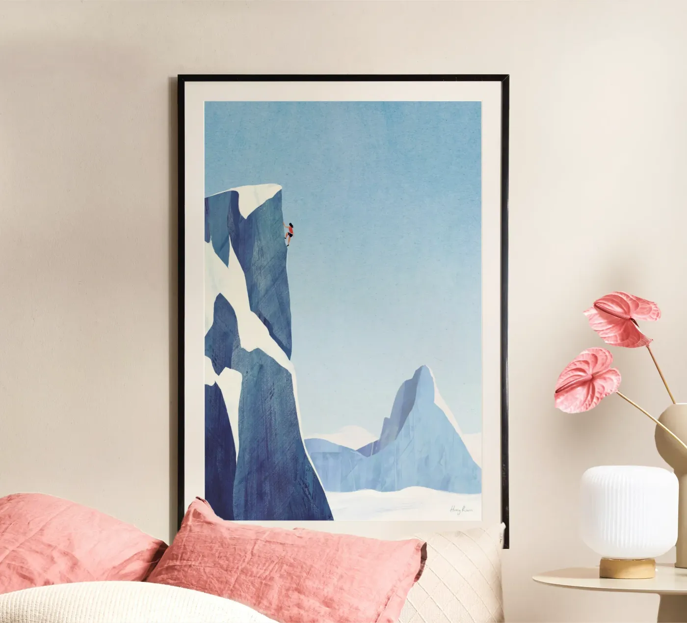 Alpine climb Poster von Henry Rivers