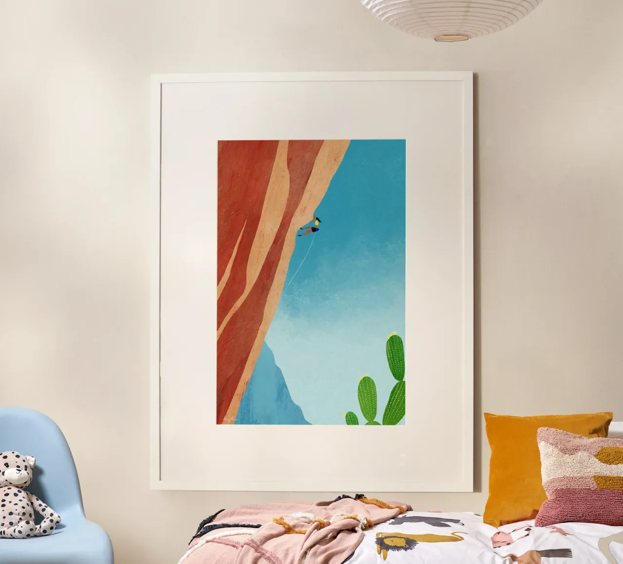 Canyon climb poster con telaio in legno da Henry Rivers