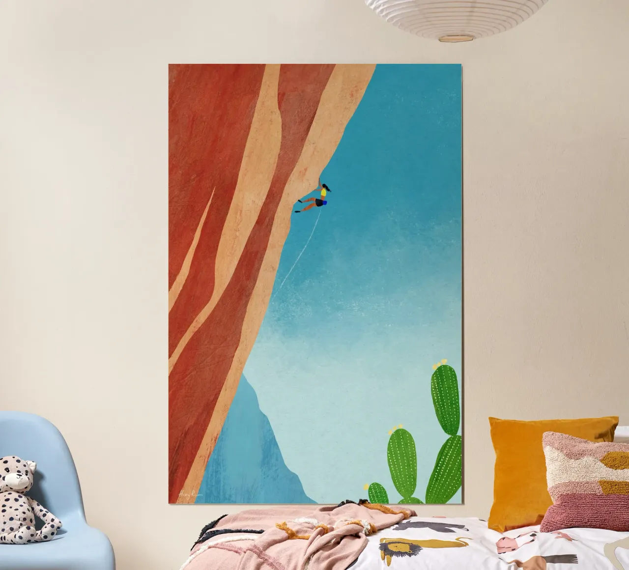 Canyon climb poster con telaio in legno da Henry Rivers
