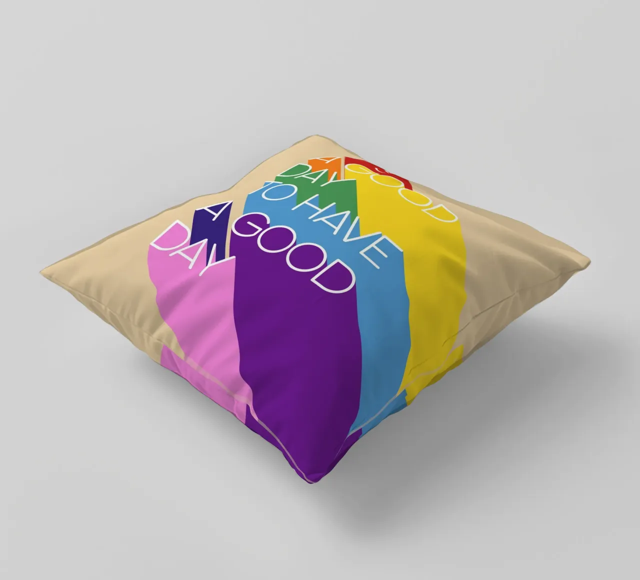 It’s a Good Day Rainbow Positive Typography Print cuscino da showmemars