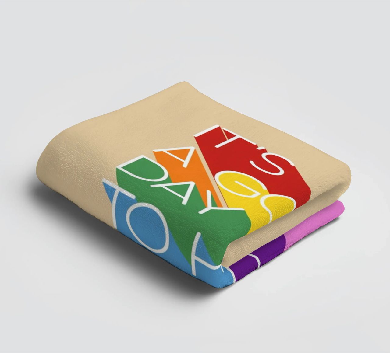It’s a Good Day Rainbow Positive Typography Print Handtuch von showmemars