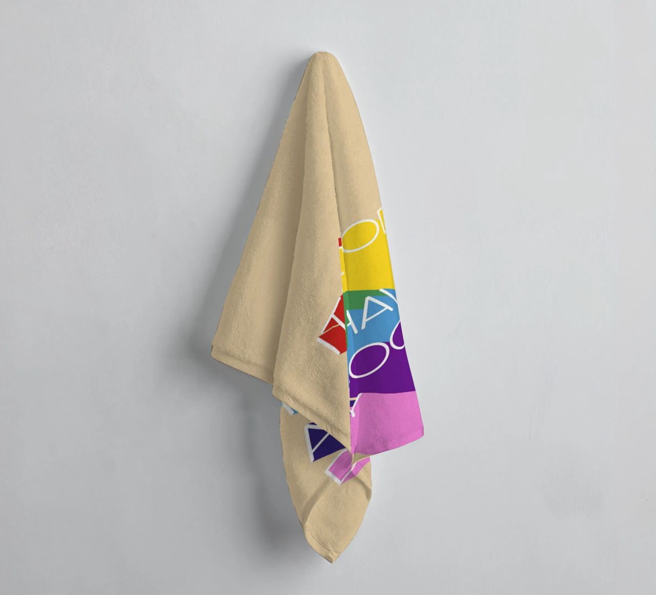It’s a Good Day Rainbow Positive Typography Print Handtuch von showmemars