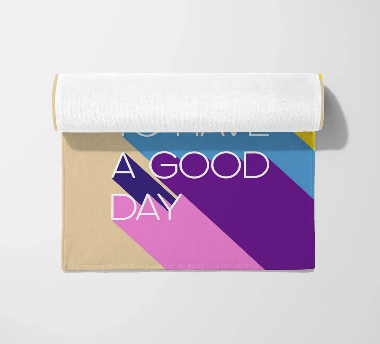 It’s a Good Day Rainbow Positive Typography Print telo mare da showmemars