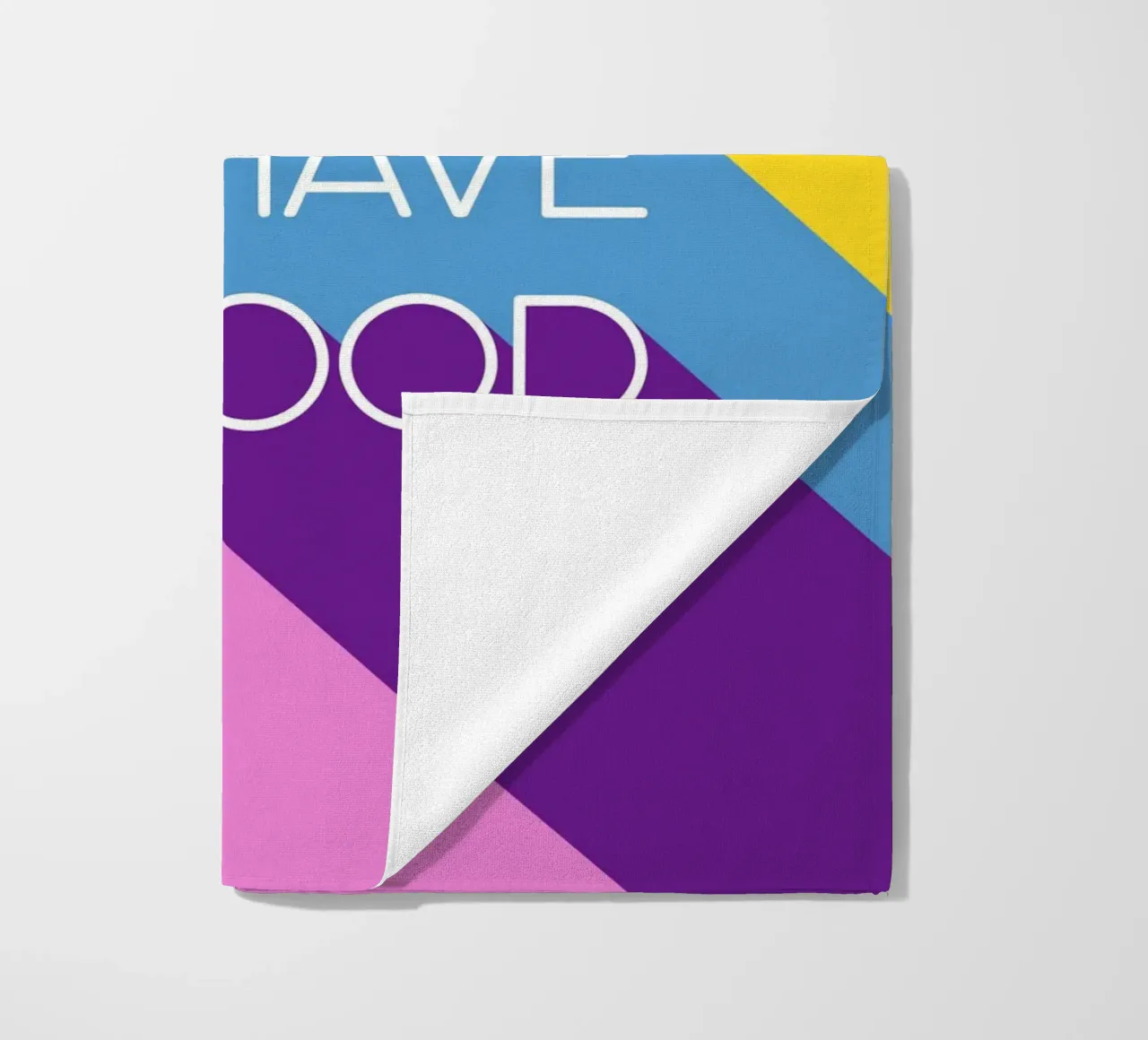 It’s a Good Day Rainbow Positive Typography Print telo mare da showmemars