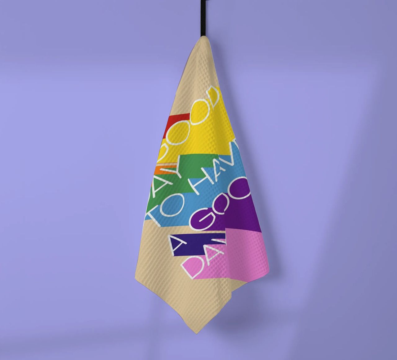 It’s a Good Day Rainbow Positive Typography Print Geschirrtuch von showmemars