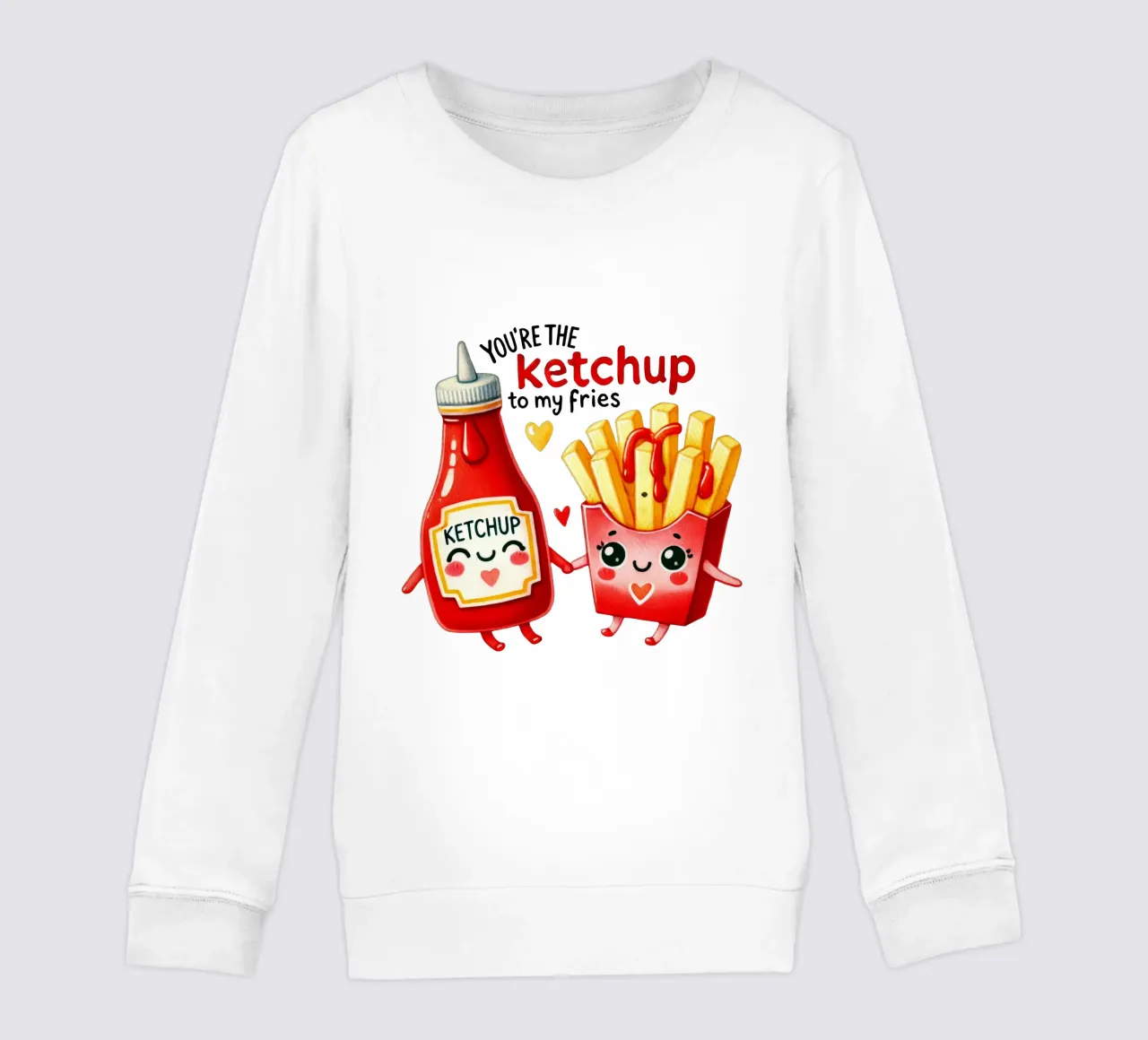 Pommes & Ketchup süßes Liebes Motiv Pärchen süß felpa bambino da Wunderbarwir