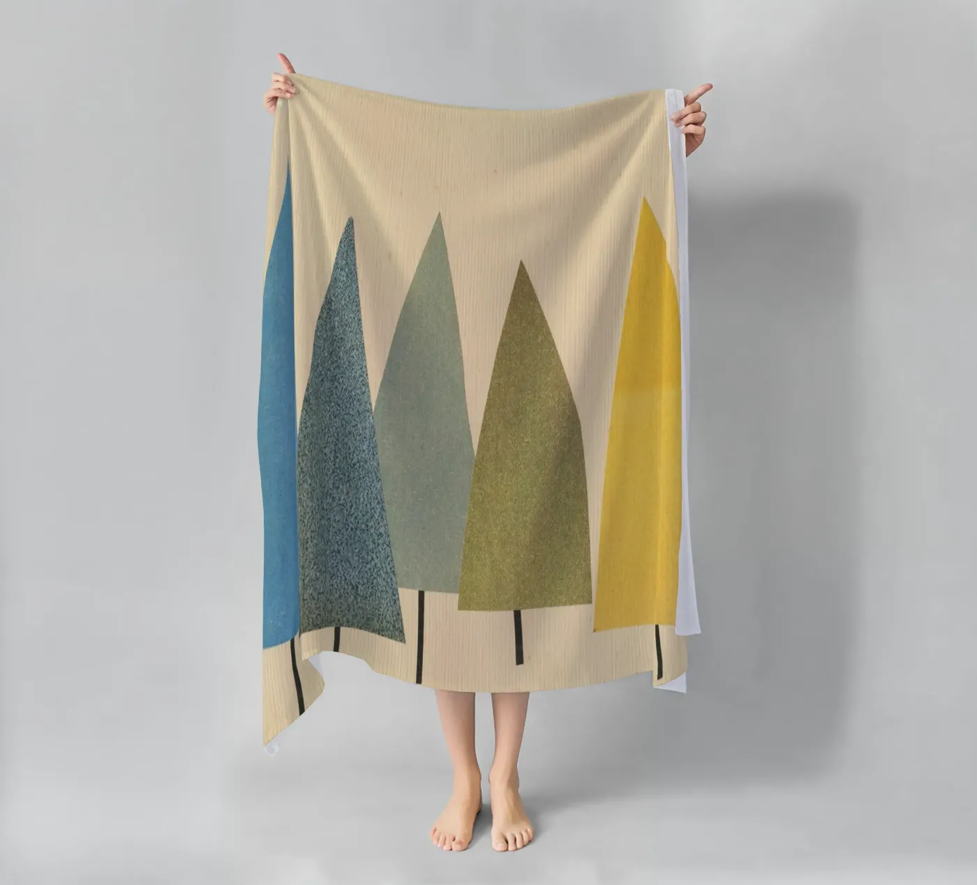 Bomen strandhanddoek van Cassia Beck Collage