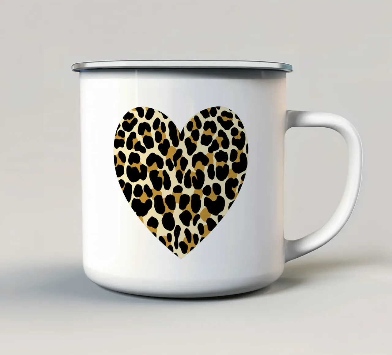Leopard print pattern. Animal print. Safari style. enamel mug by CalliLetters