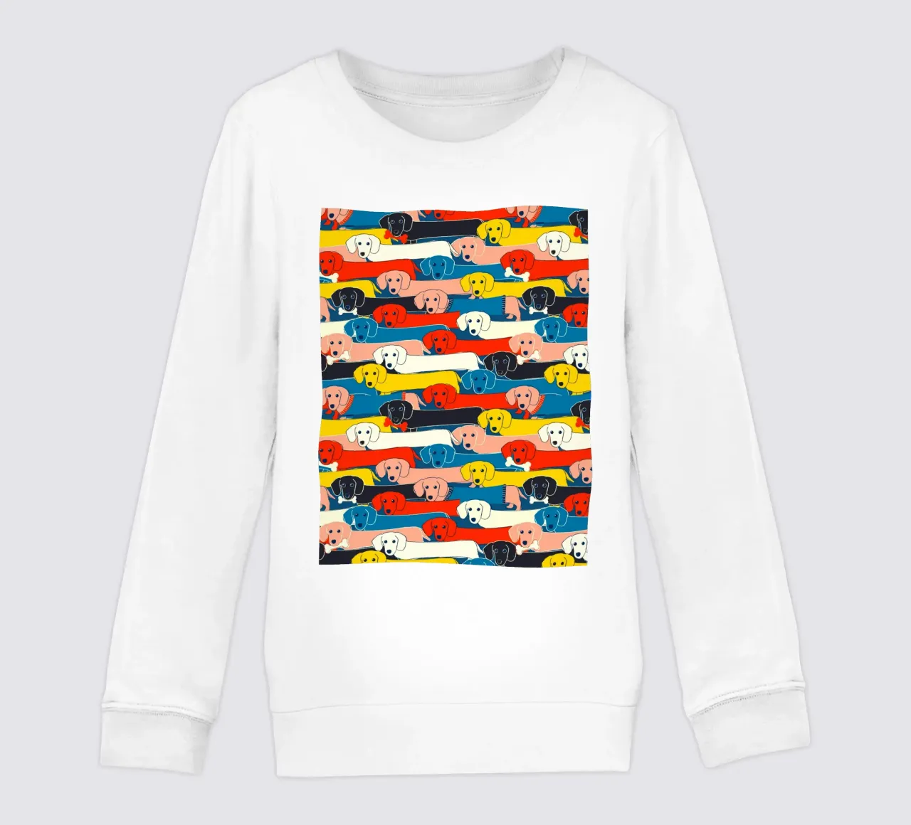 Colorful Dachshund Pattern – Cute Sausage Dog Design felpa bambino da showmemars