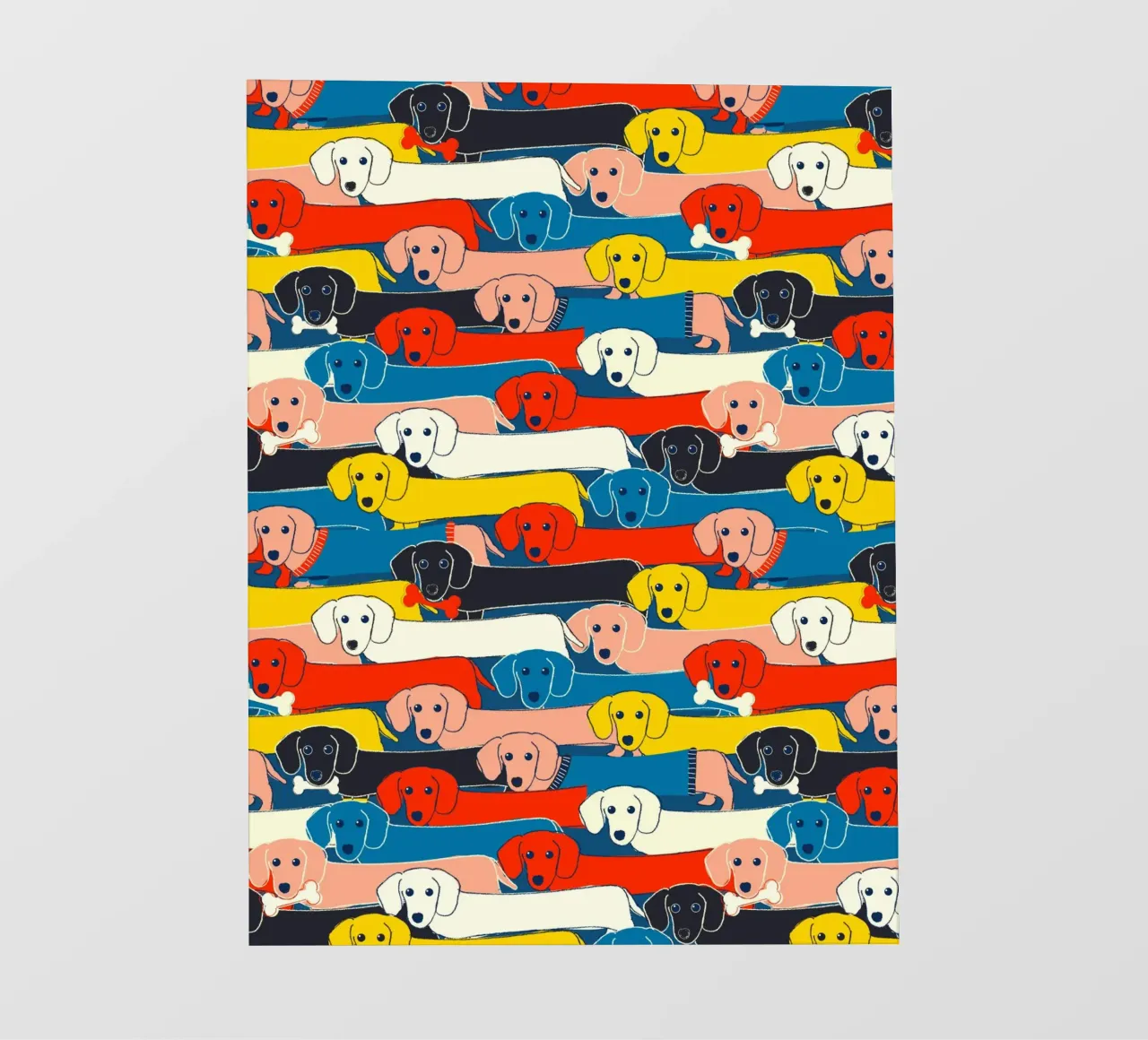 Colorful Dachshund Pattern – Cute Sausage Dog Design papier peint photo de showmemars