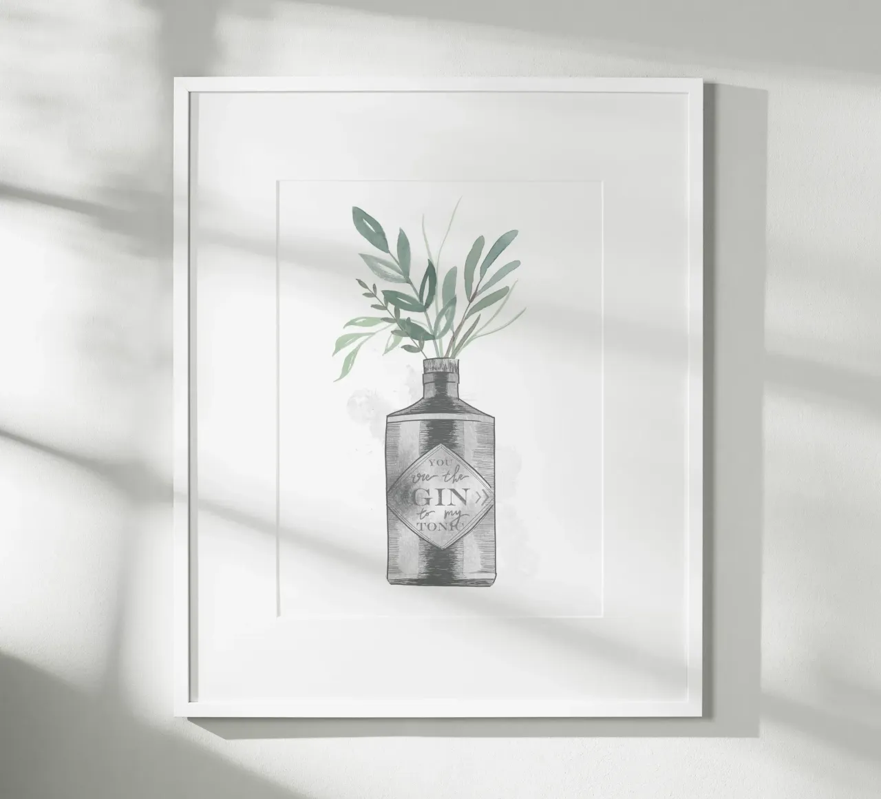 Gin Flower poster con telaio in legno da KRUTH DESIGN