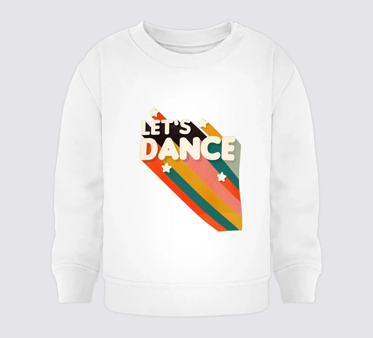 Let's Dance – Retro Typography with Colorful Stripes felpa neonato da showmemars