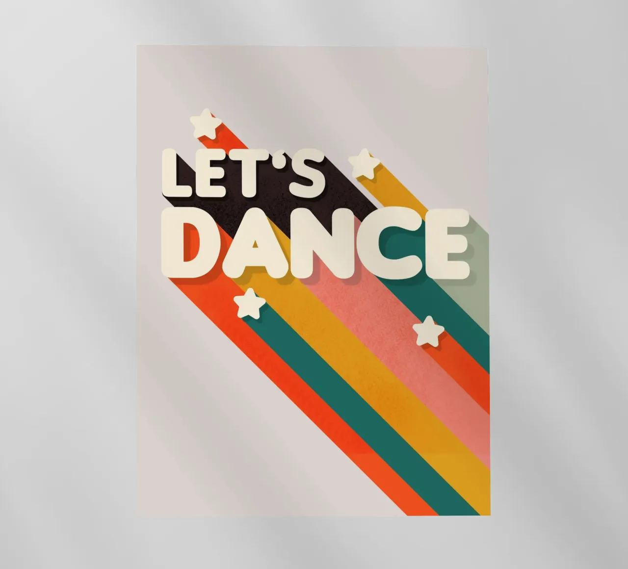 Let's Dance – Retro Typography with Colorful Stripes pellicola backlit da showmemars