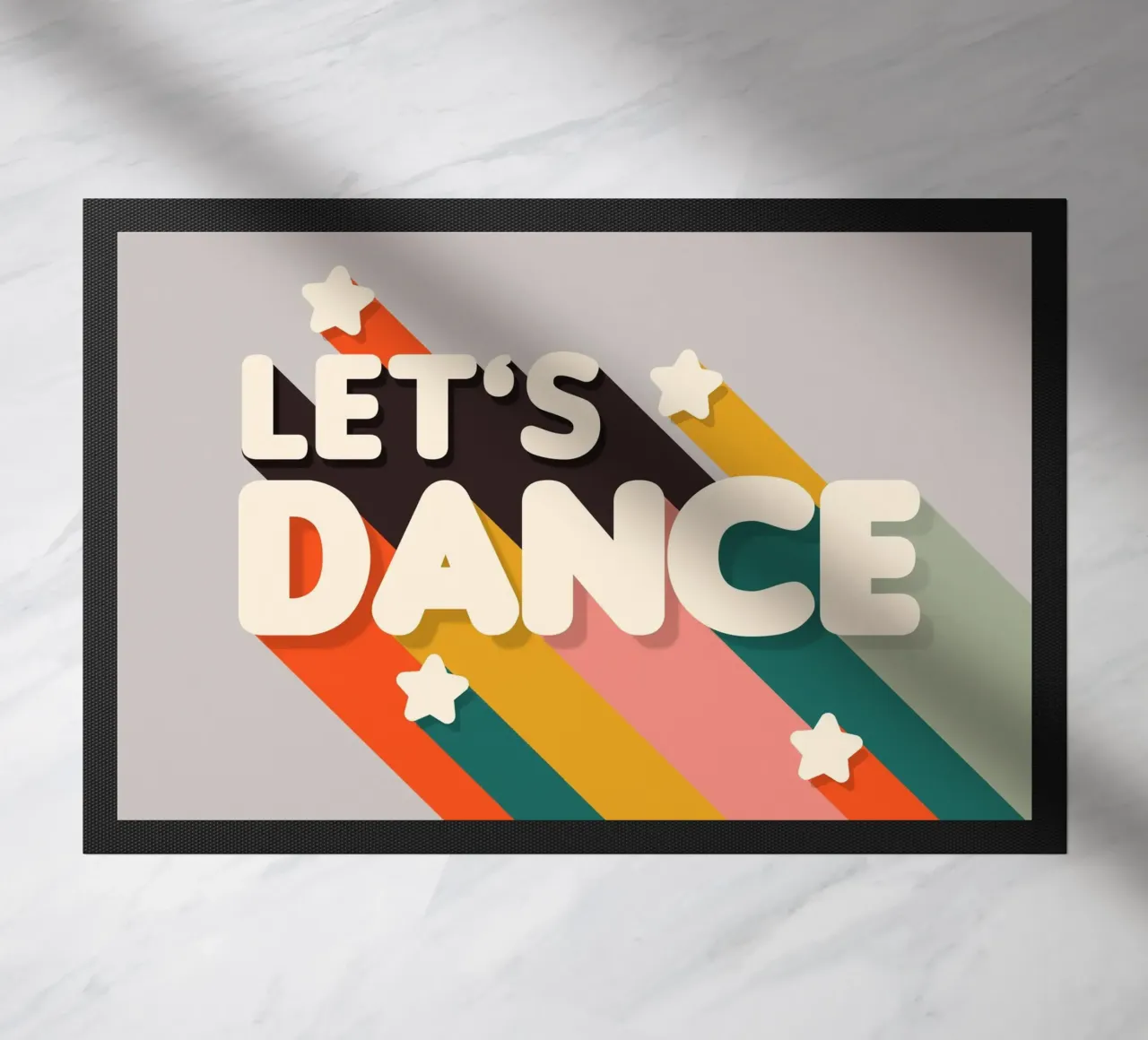 Let's Dance – Retro Typography with Colorful Stripes zerbino da showmemars