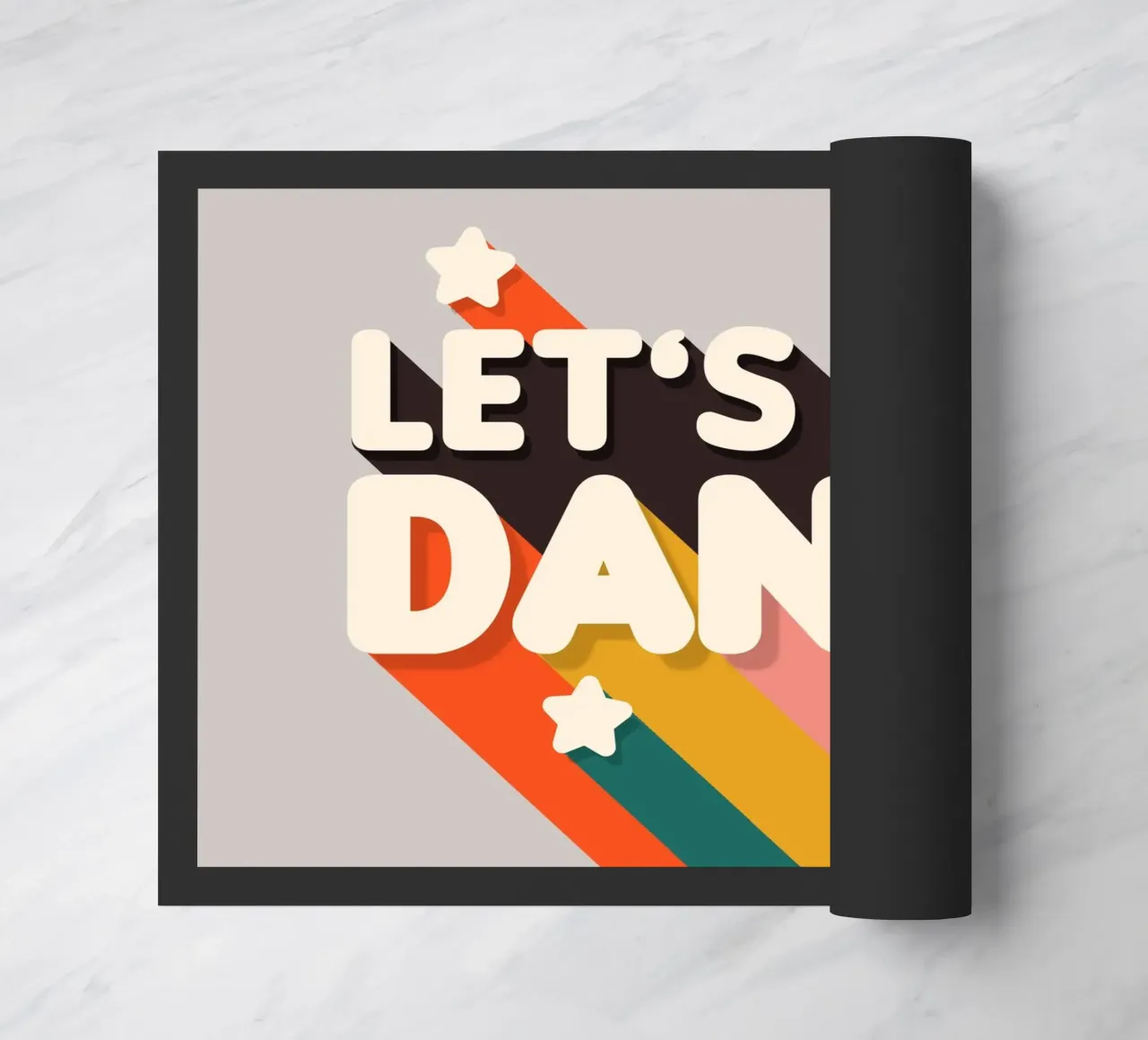 Let's Dance – Retro Typography with Colorful Stripes zerbino da showmemars