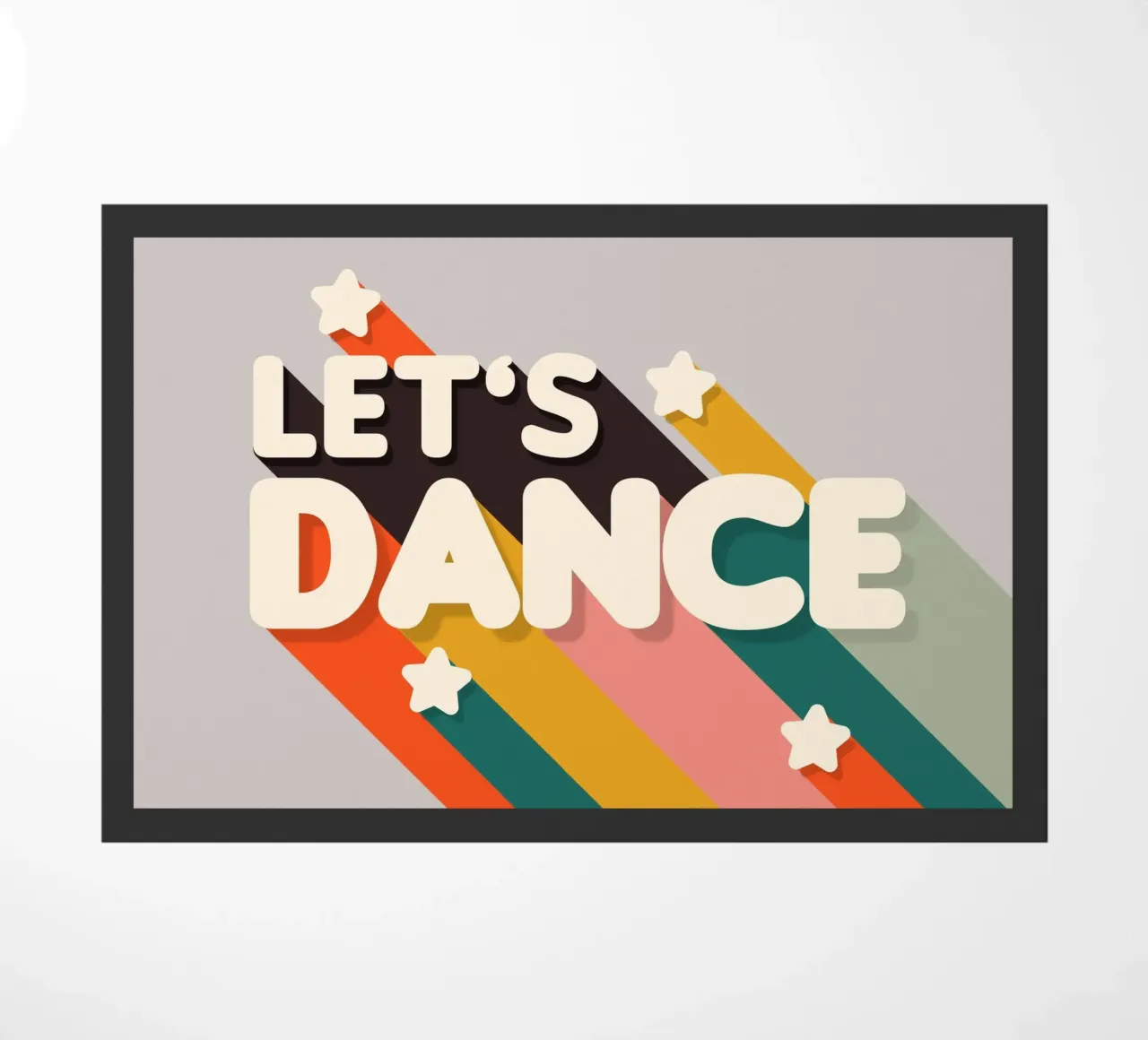 Let's Dance – Retro Typography with Colorful Stripes zerbino da showmemars