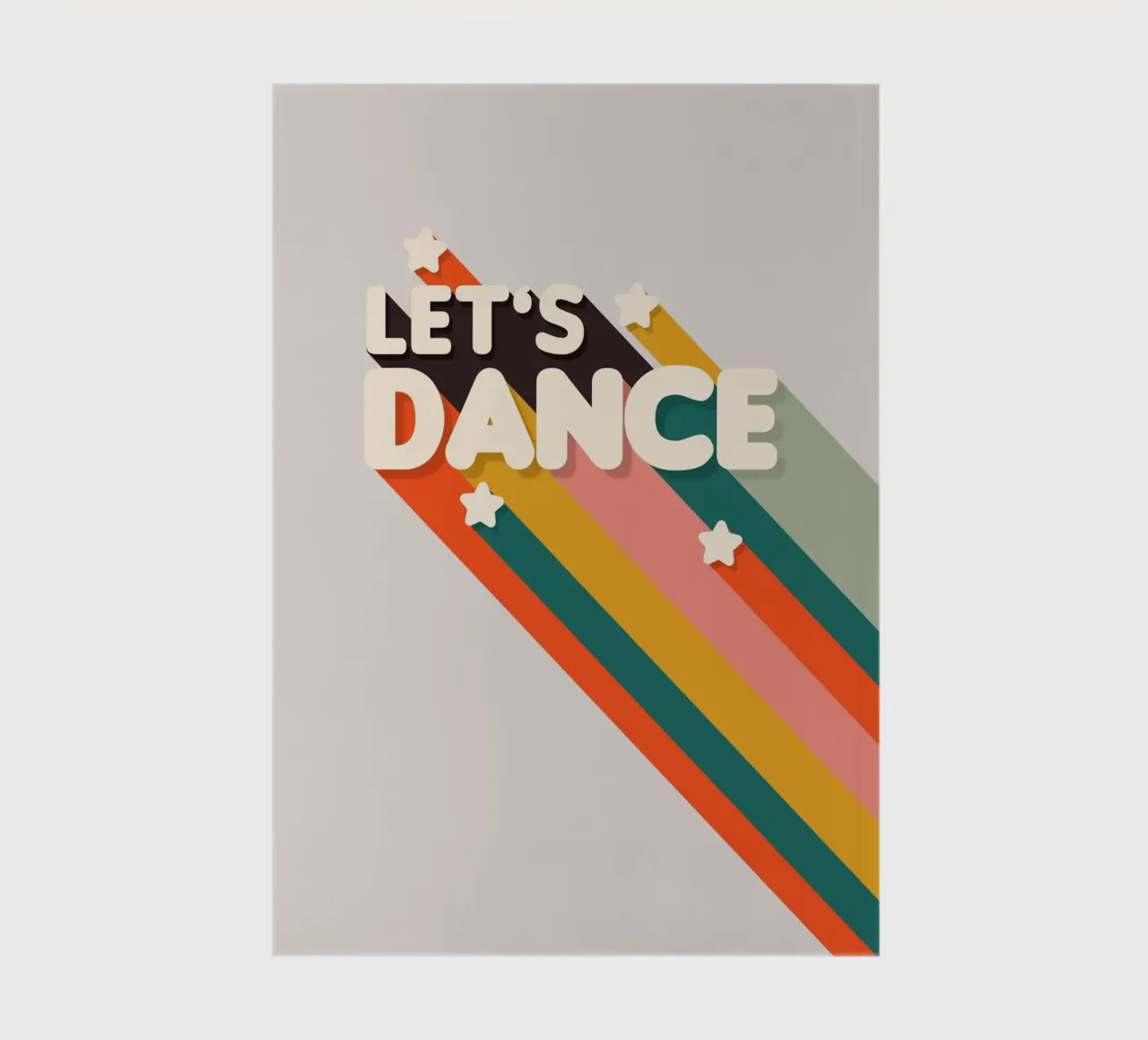 Let's Dance – Retro Typography with Colorful Stripes diario da showmemars