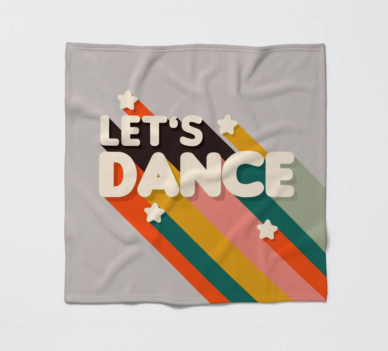 Let's Dance – Retro Typography with Colorful Stripes coperta in pile da showmemars