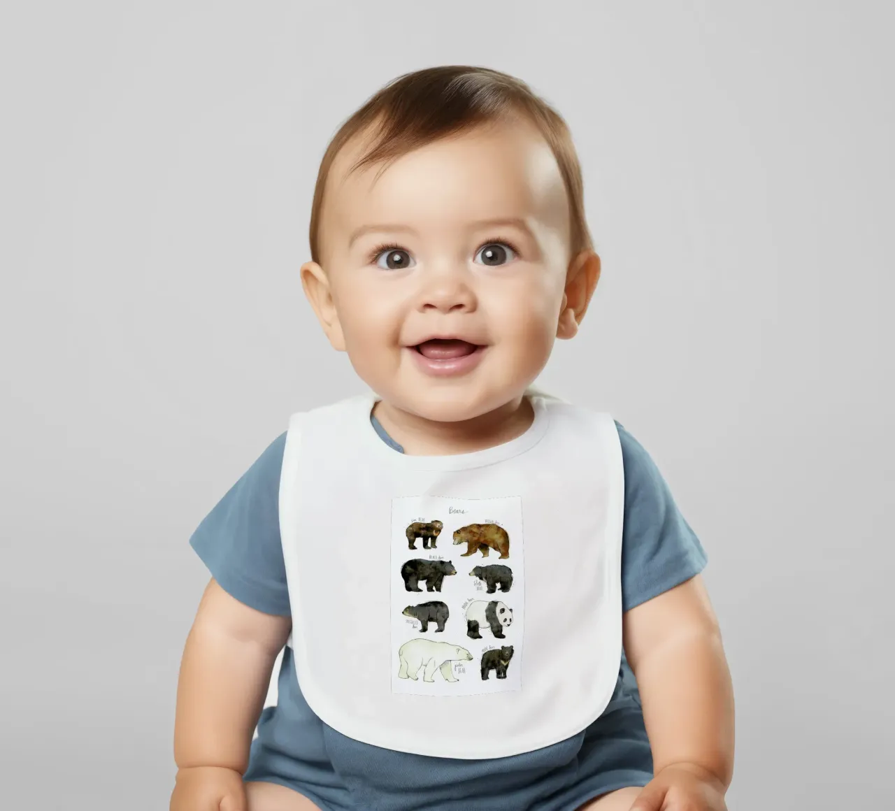 Bears baby bib by Amy Hamilton