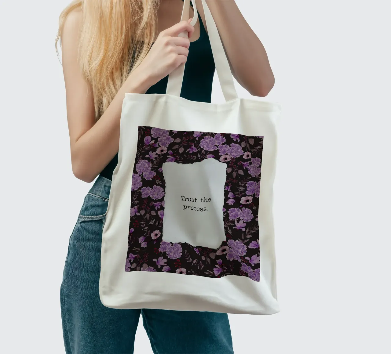 Trust the process borsa in juta da anisillustration