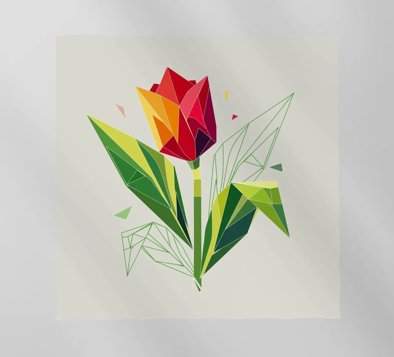 Tulipano geometrico - eleganza nei poligoni pellicola backlit da namosh