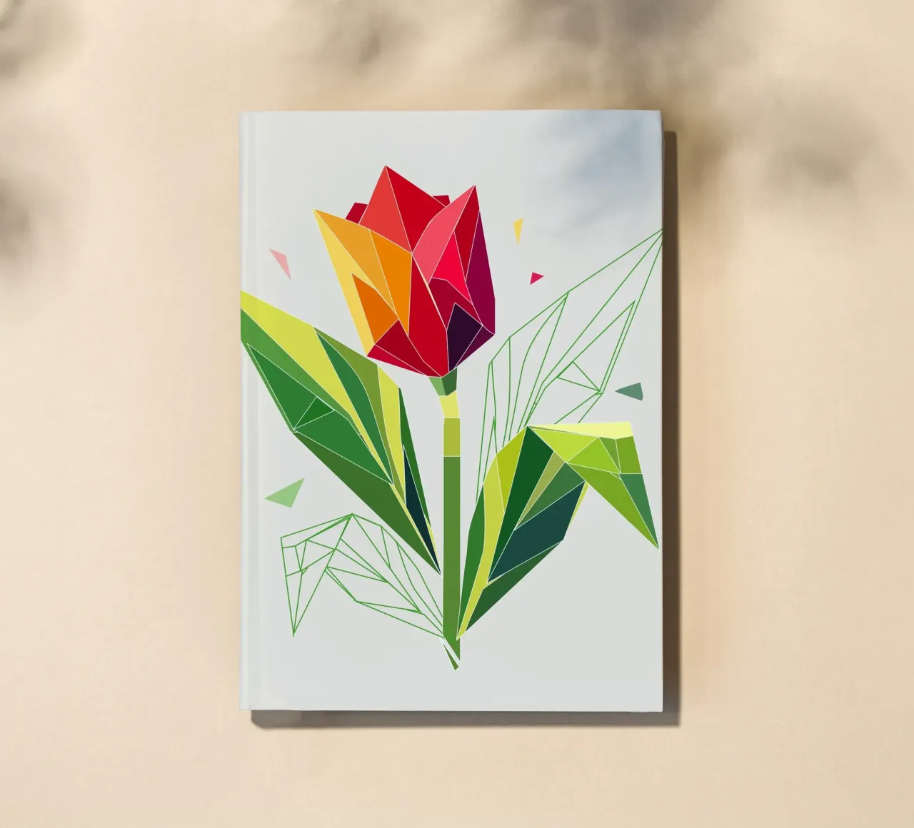 Geometric tulip - elegance in polygons notebook by namosh