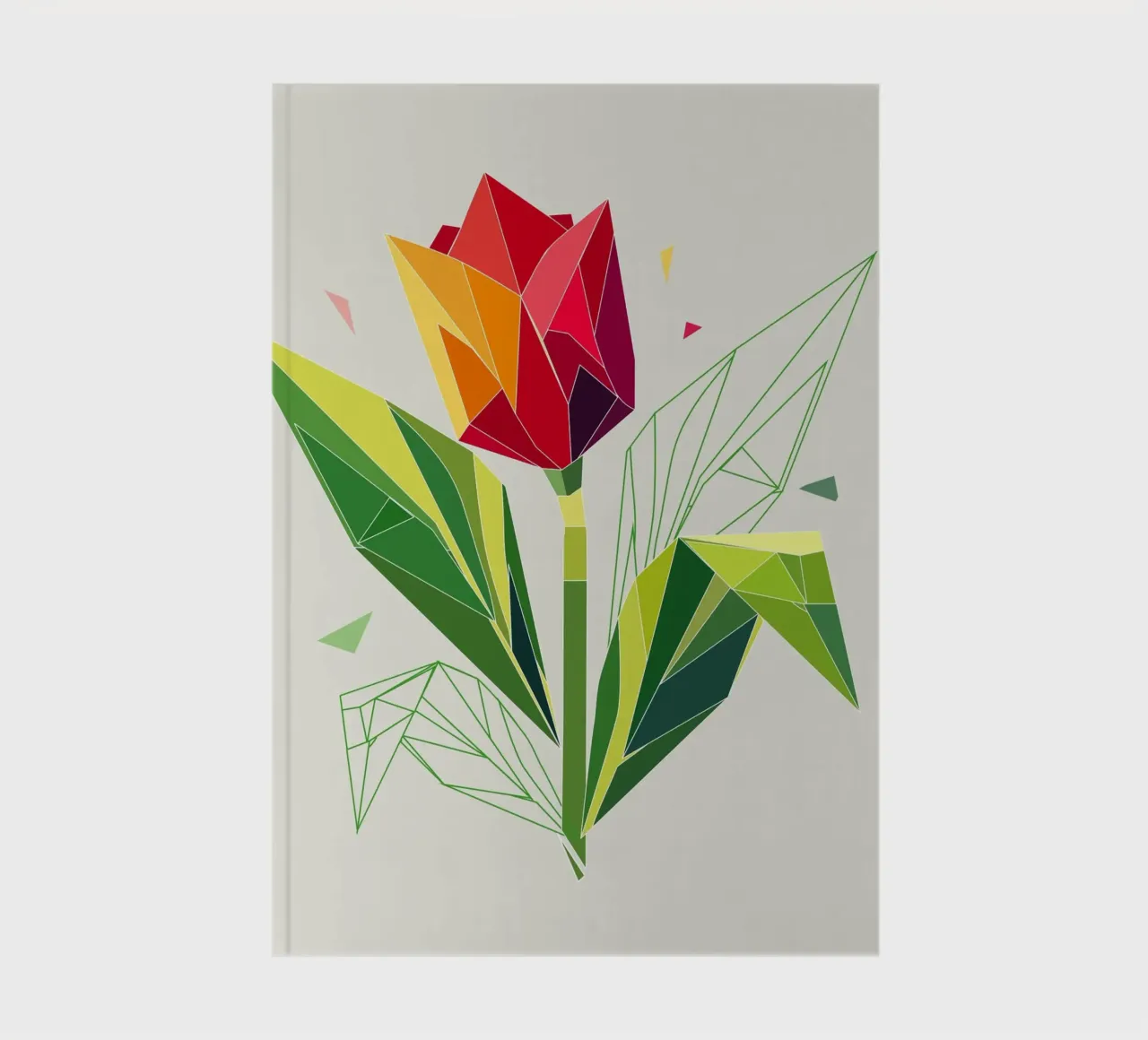 Geometric tulip - elegance in polygons notebook by namosh