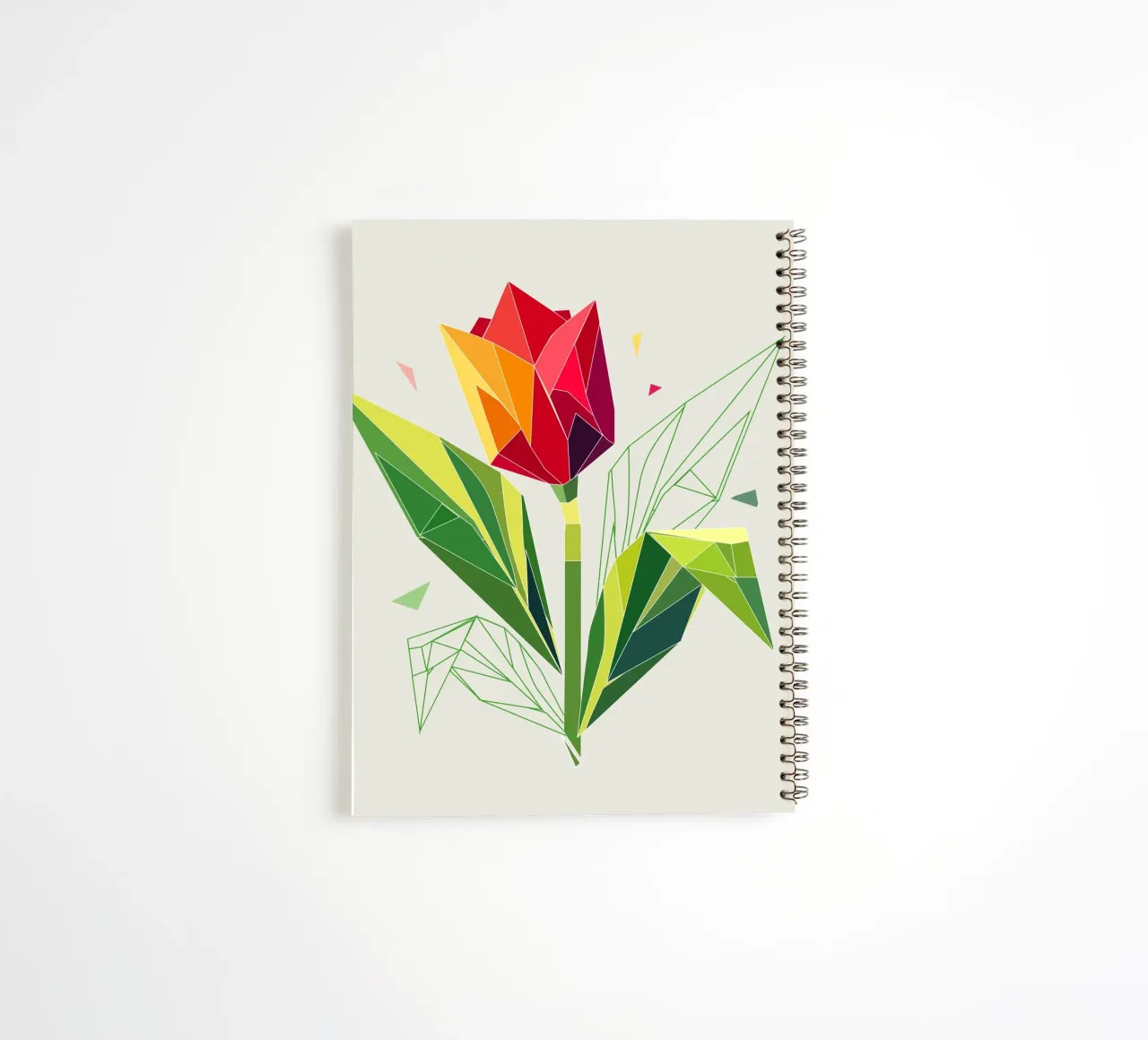 Geometric tulip - elegance in polygons spiral notebook by namosh