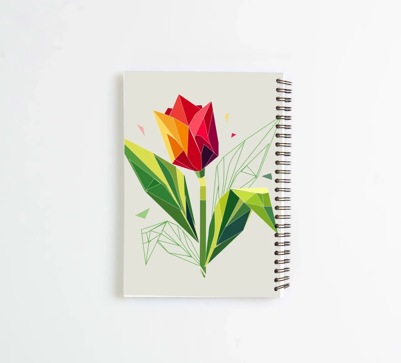 Geometric tulip - elegance in polygons spiral notebook by namosh