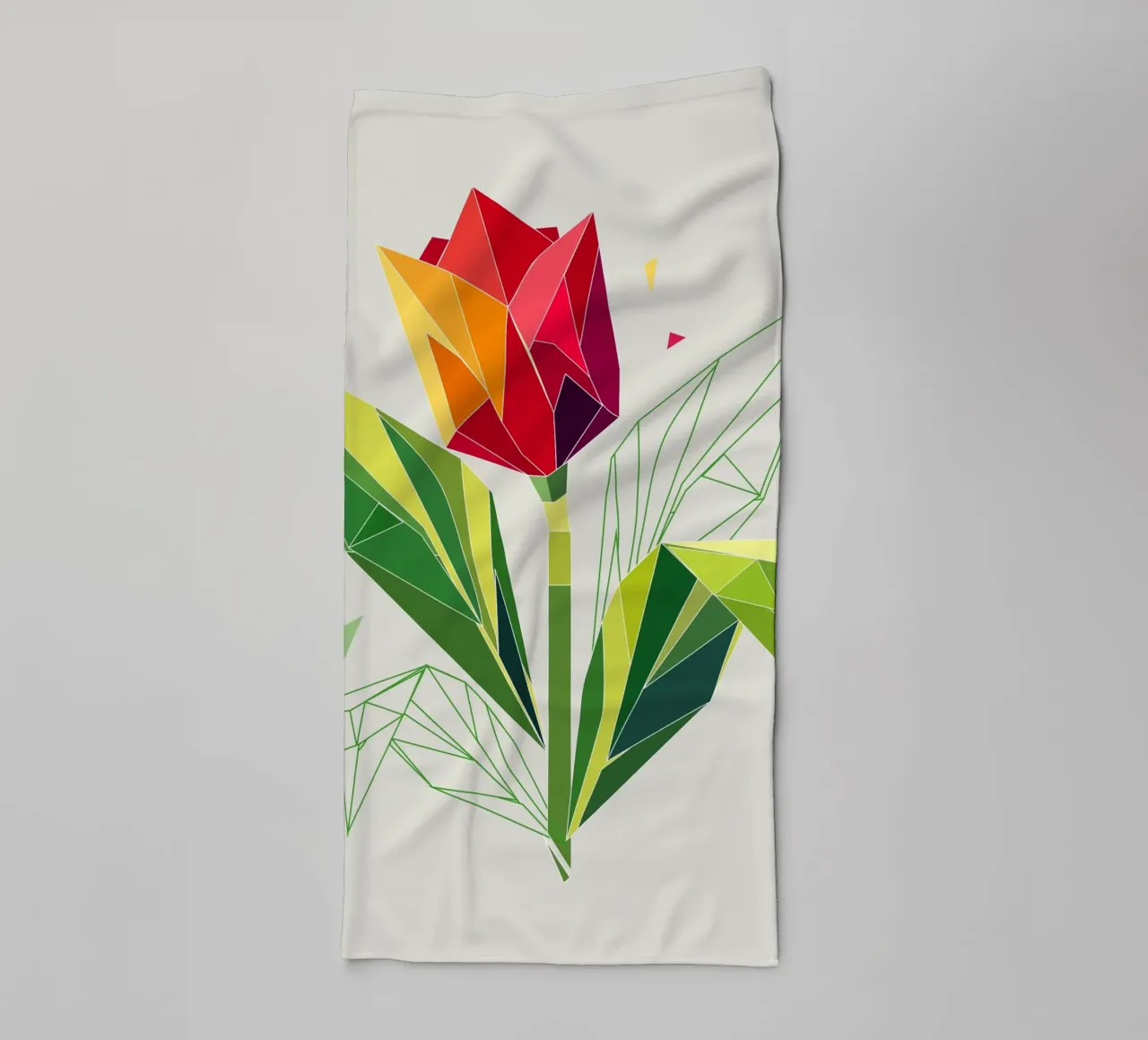 Geometric tulip - elegance in polygons towel by namosh