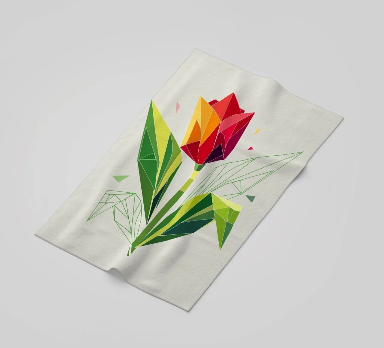 Tulipano geometrico - eleganza nei poligoni telo mare da namosh