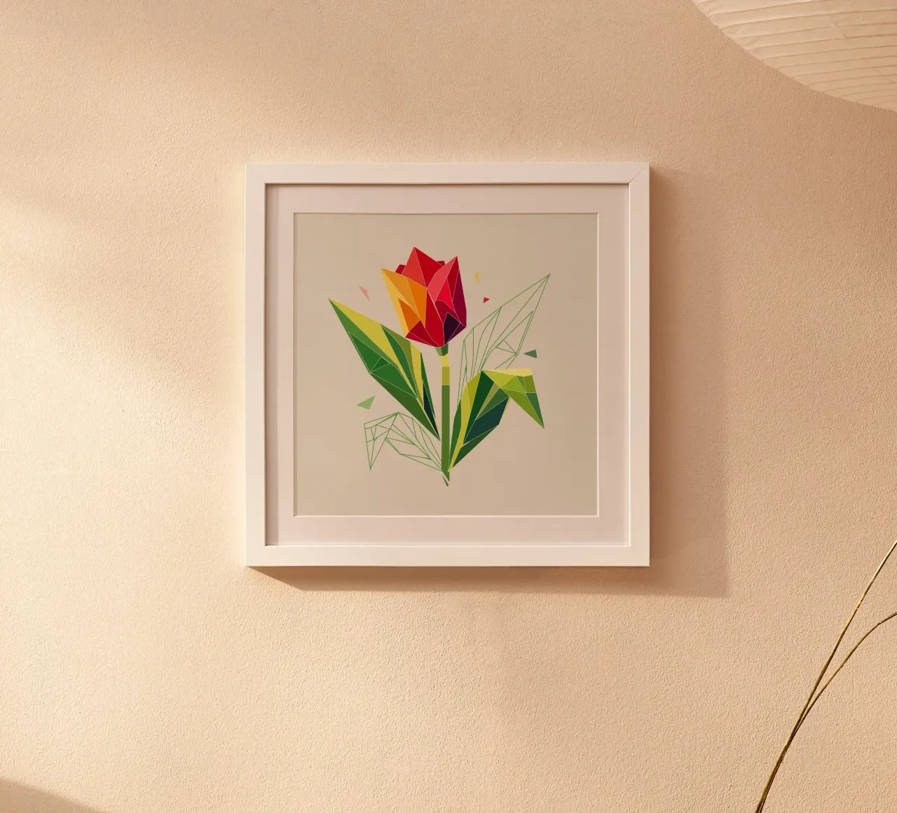 Geometric tulip - elegance in polygons hahnemühle by namosh