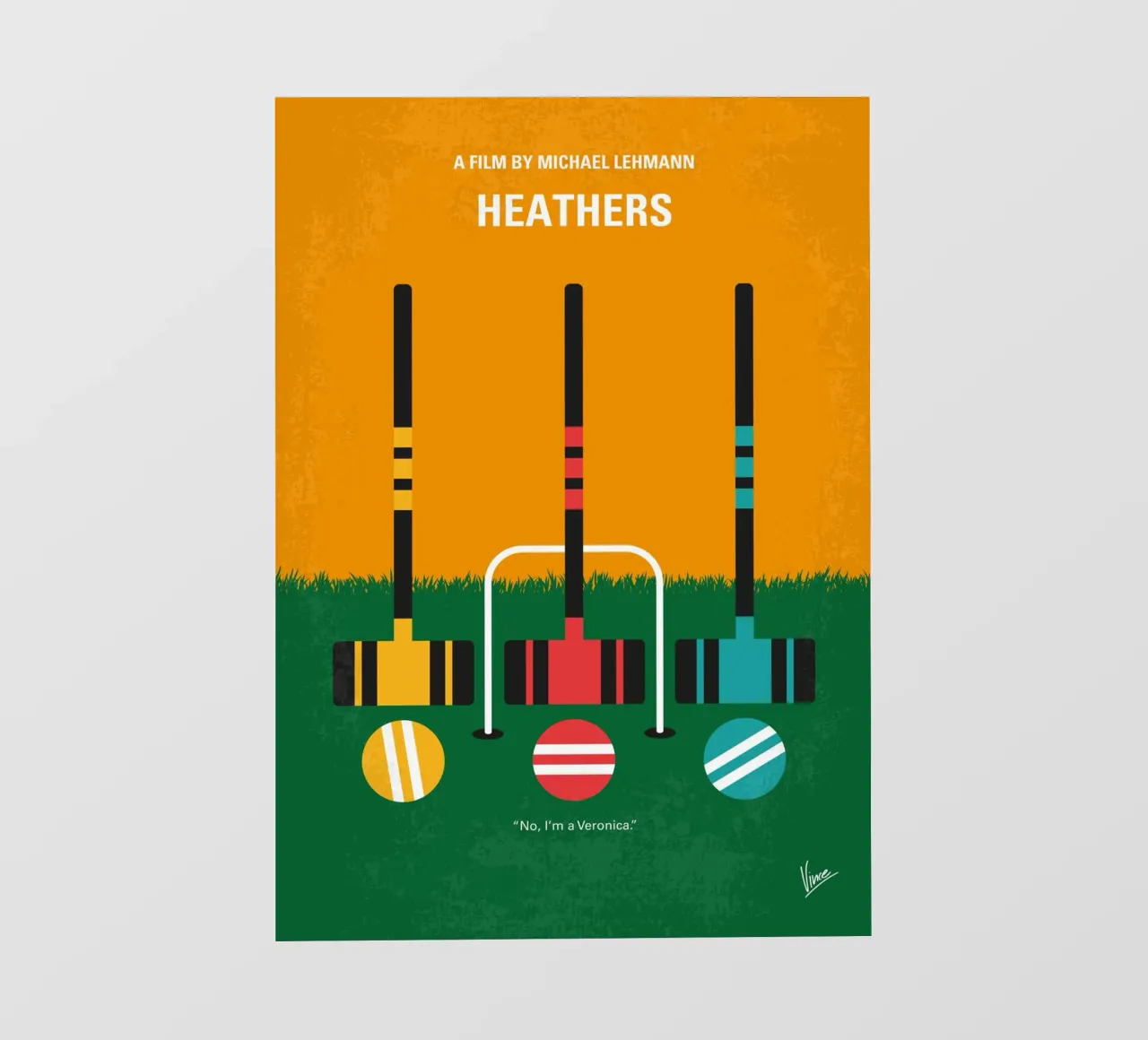 No1216 My Heathers minimal movie poster telo in pvc da Chungkong