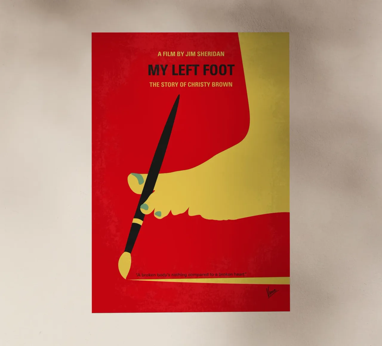 No1223 My My Left Foot minimal movie poster pellicola backlit da Chungkong