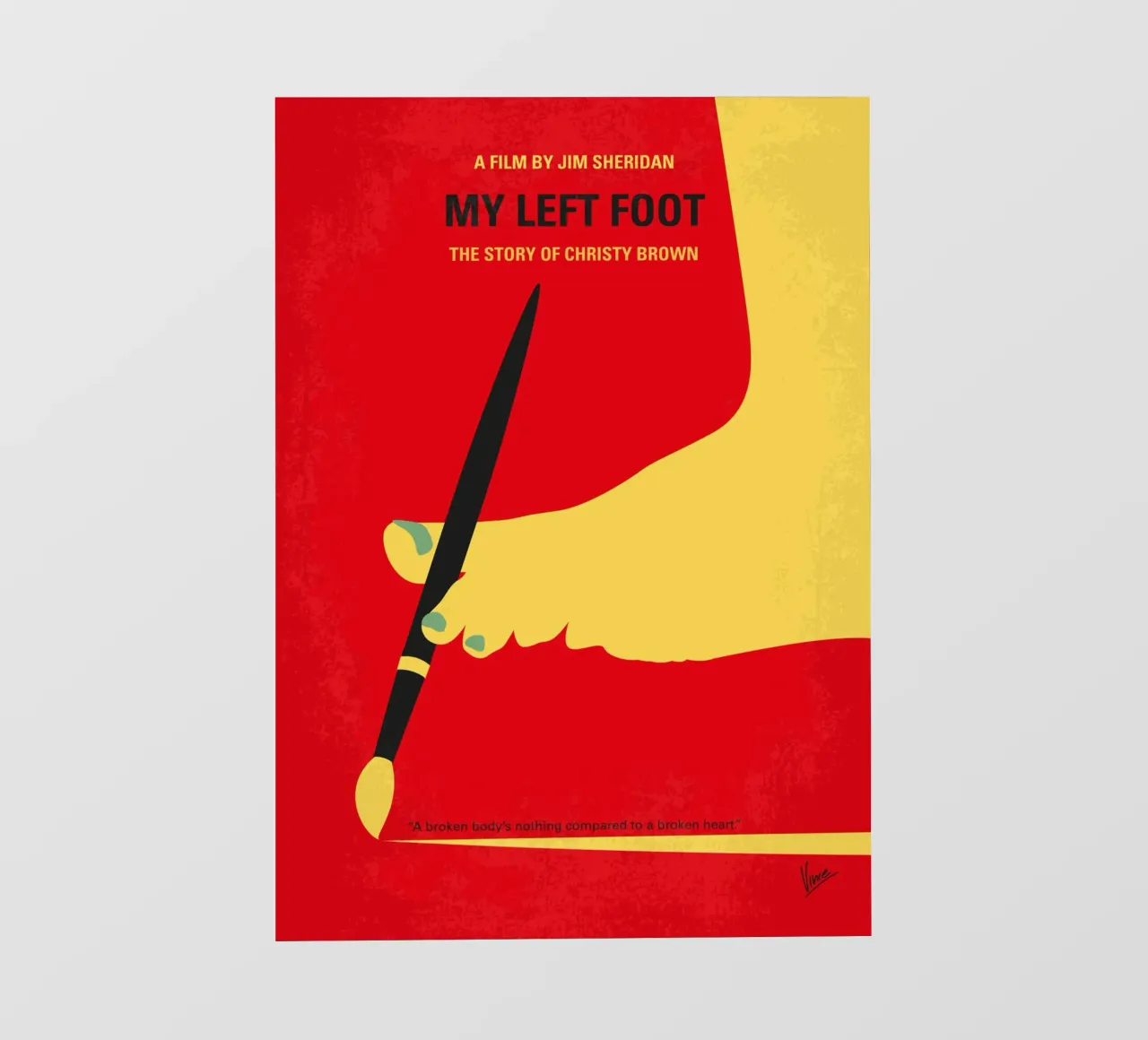 No1223 My My Left Foot minimal movie poster telo in pvc da Chungkong