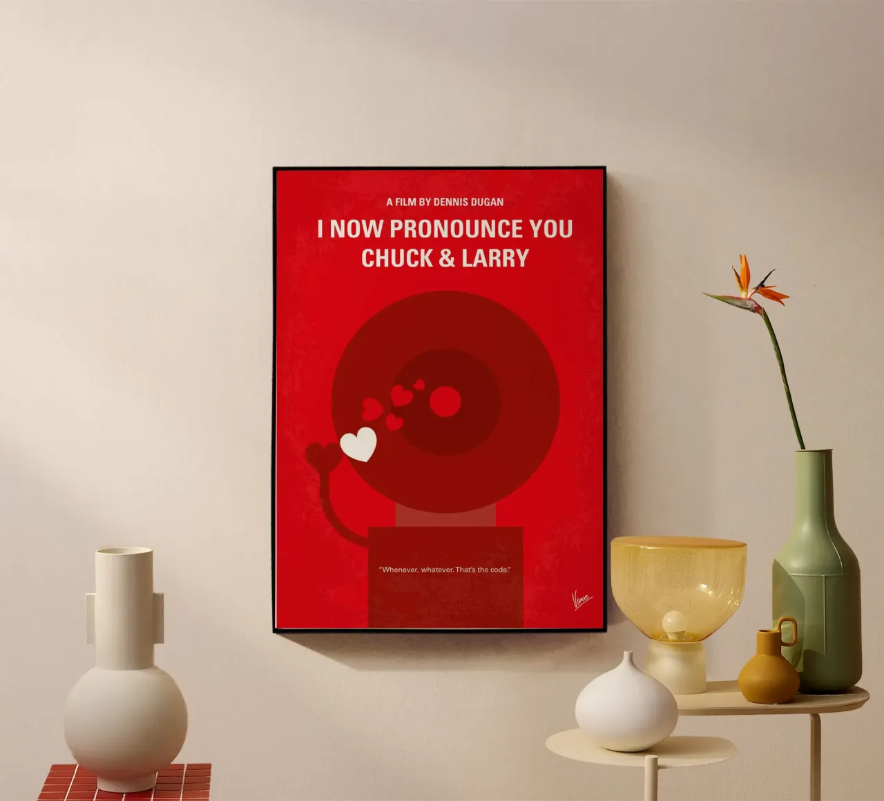 No1230 My I Now Pronounce You Chuck Larry minimal movie post plexiglass da Chungkong
