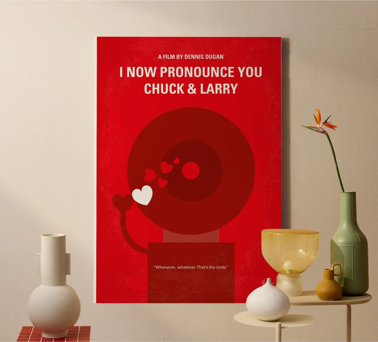 No1230 My I Now Pronounce You Chuck Larry minimal movie post tela da Chungkong