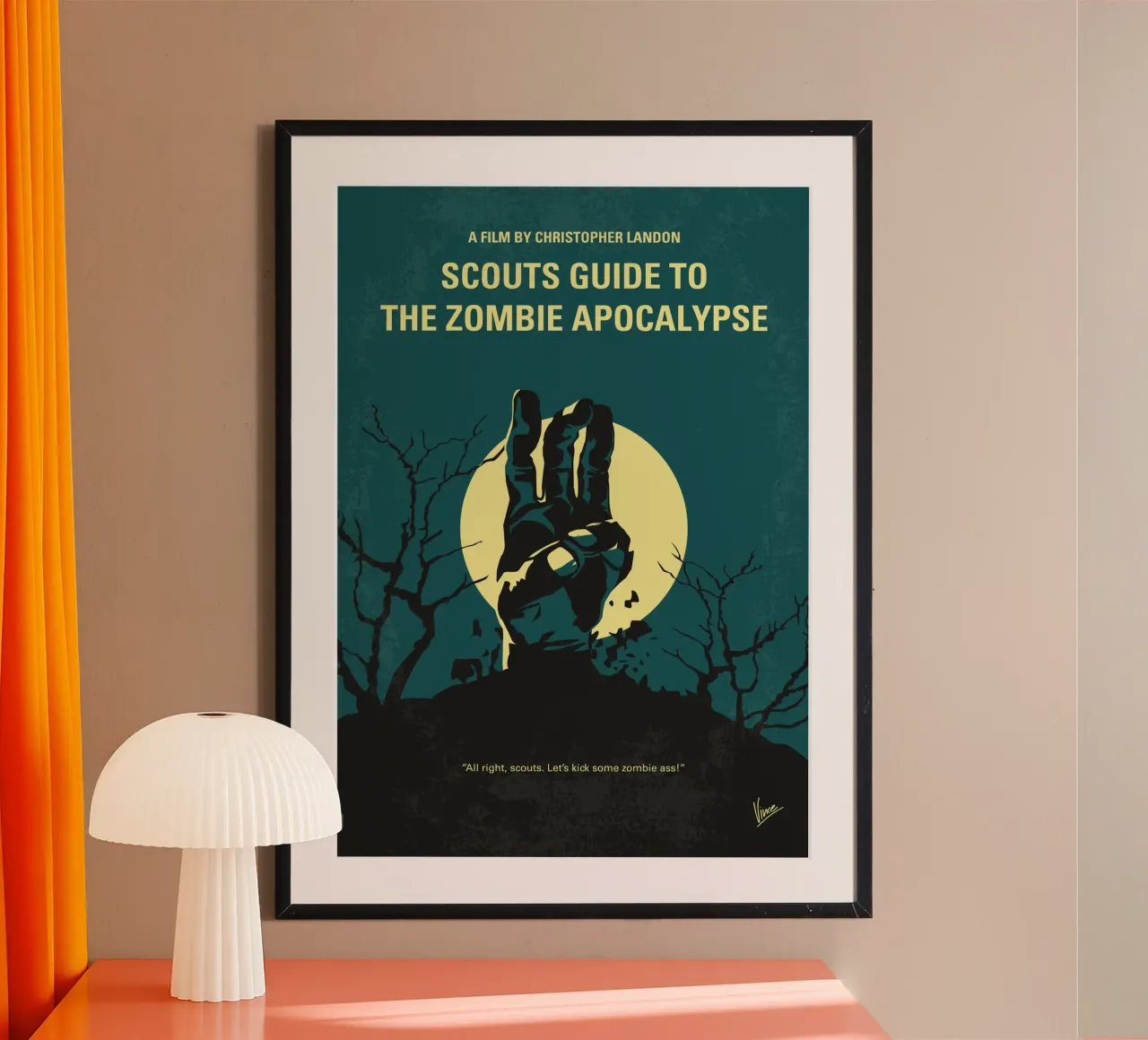 No1231 My scouts guide to the zombie apocalypse minimal movi poster con telaio in legno da Chungkong