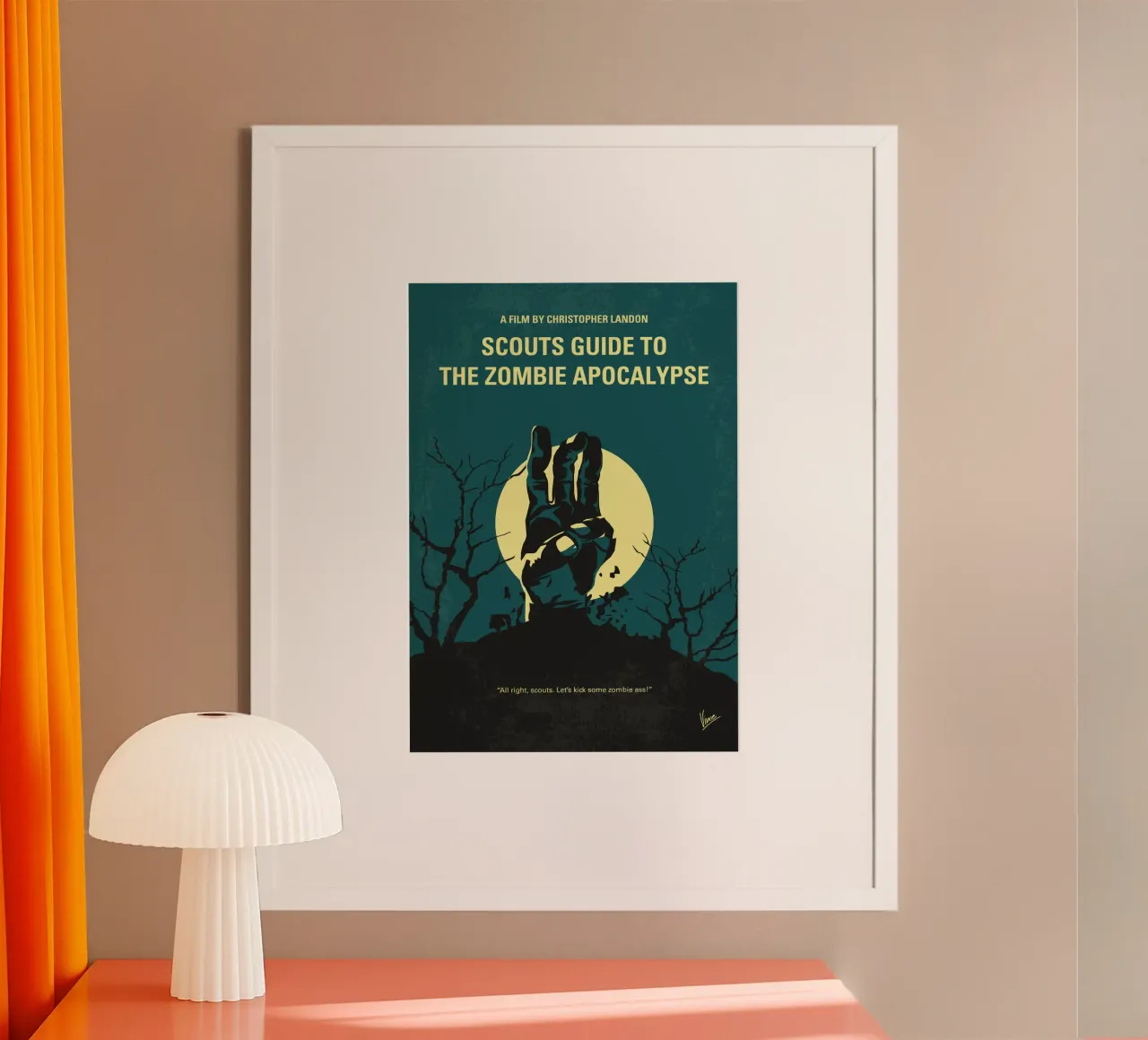 No1231 My scouts guide to the zombie apocalypse minimal movi poster con telaio in legno da Chungkong