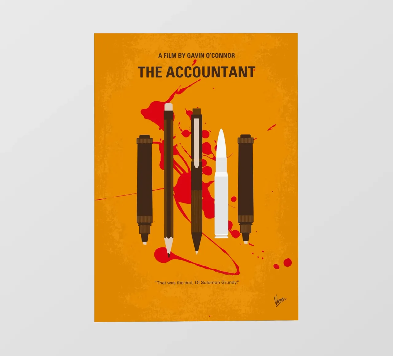 No1232 My The Accountant minimal movie poster telo in pvc da Chungkong