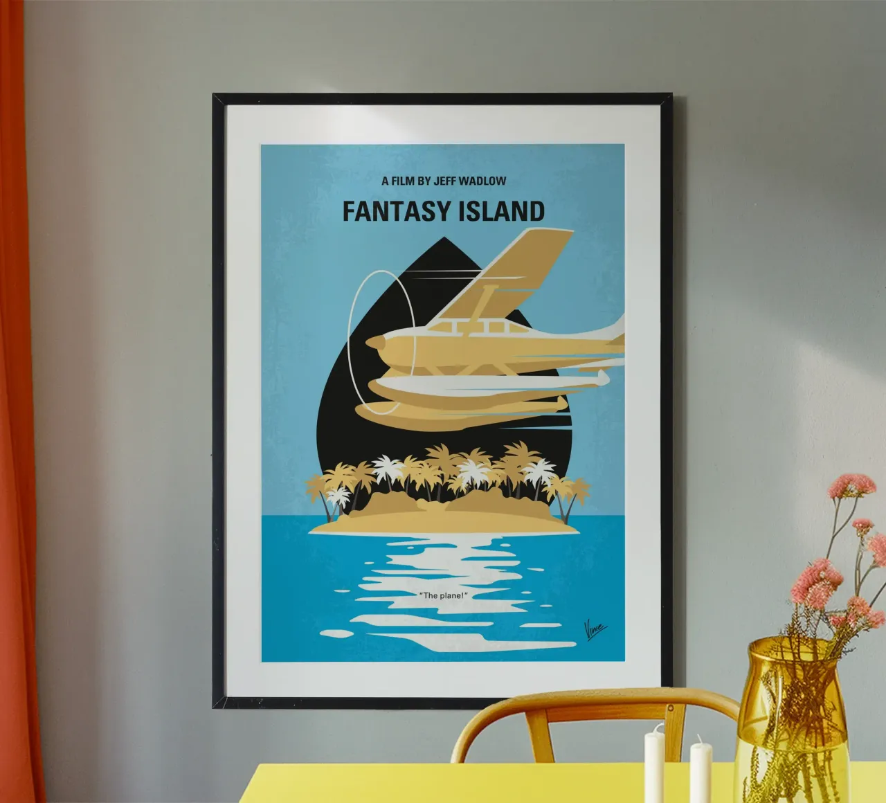 No1237 My Fantasy Island minimal movie poster carta hahnemühle da Chungkong