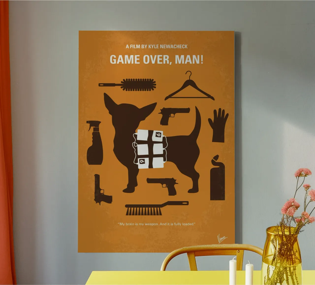 No1241 My Game Over Man minimal movie poster tela da Chungkong